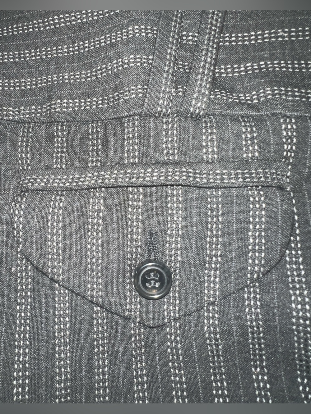 bebe Vintage Y2K Charcoal Pinstripe Cropped Capri Dress Pants Size S - Picture 10 of 11